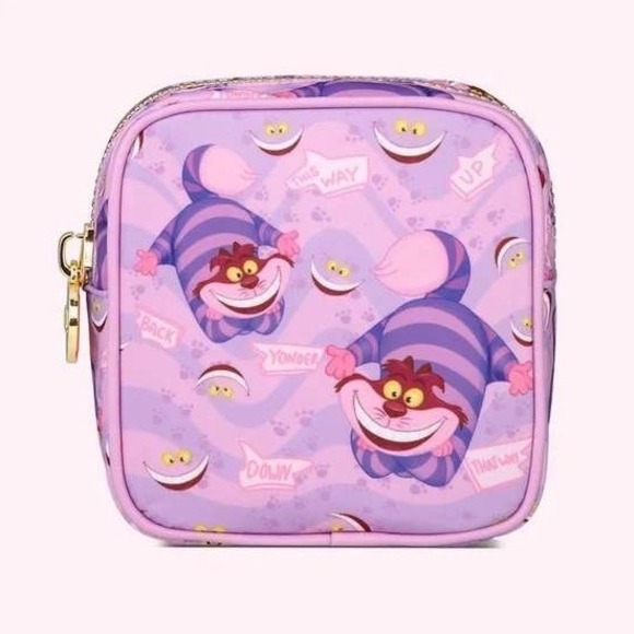 Stoney Clover Lane Disney Alice in Wonderland Cheshire Cat Mini Pouch Purple - Picture 1 of 10
